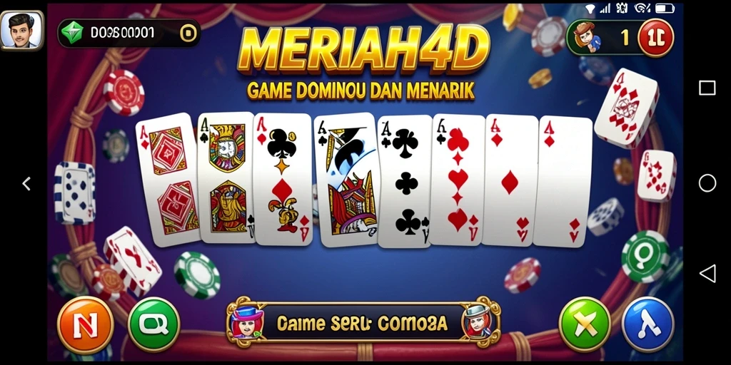 Screenshot gameplay Domino MERIAH4D yang seru dan menantang.