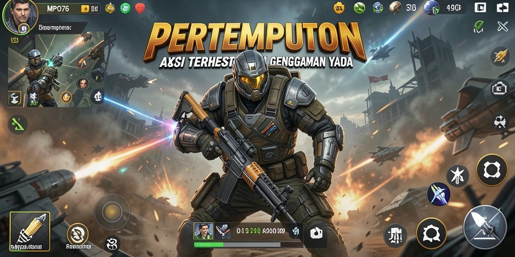 Tangkapan layar gameplay MPO76 dengan aksi pertempuran yang seru.