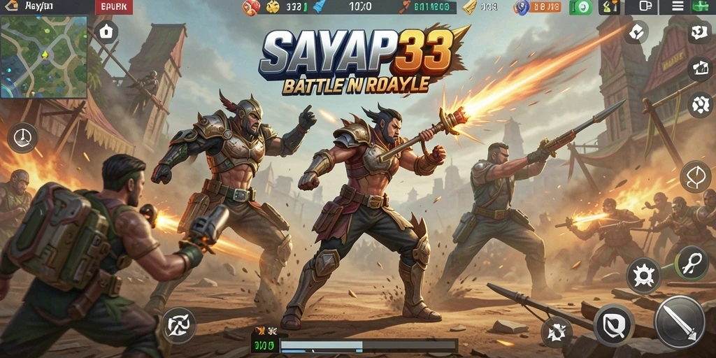 Tampilan menarik dari gameplay SAYAP33 dalam pertarungan Battle Royale.