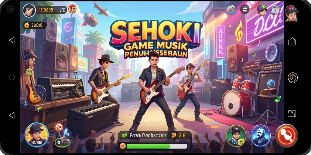 Screenshot gameplay SEHOKI menampilkan momen seru bermain musik.