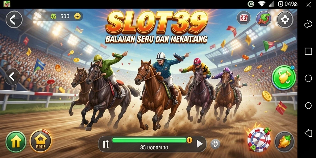 Screenshot gameplay SLOT39 menampilkan balapan yang seru dan mendebarkan.
