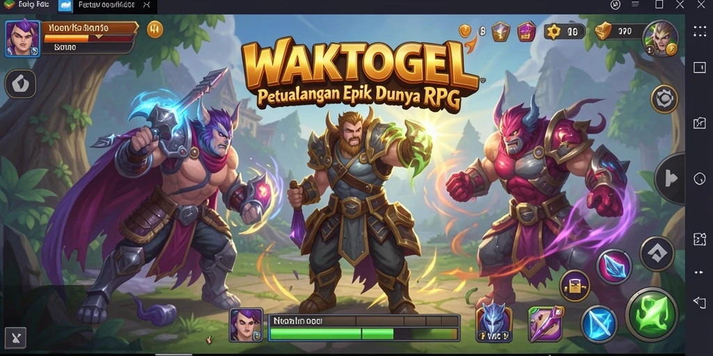 Gameplay WAKTOGEL dengan pertarungan RPG yang mendebarkan.